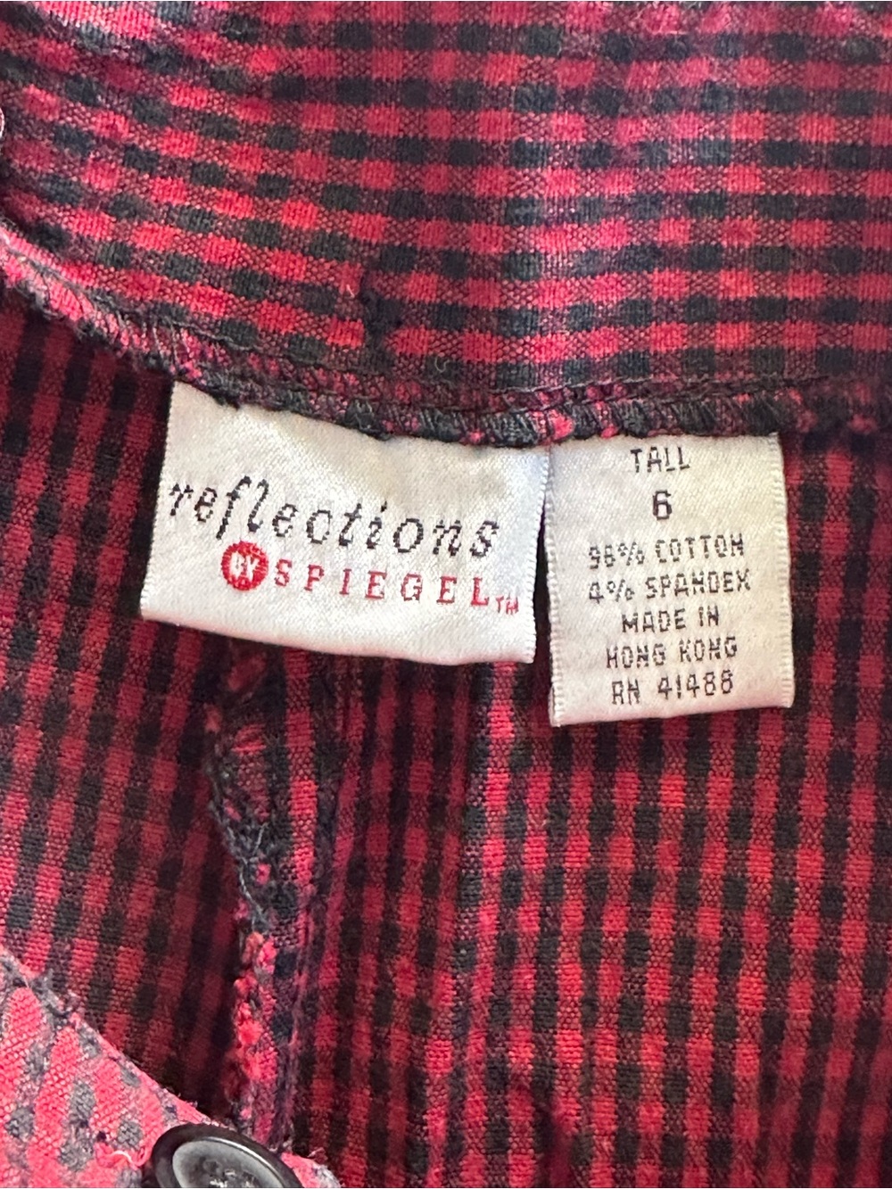 Vintage Spiegel Reflections Red & Black Gingham High Rise Tapered Pants Retro - Picture 5 of 12